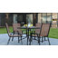 Ensemble de tables de patio extérieur en verre ondulé 5 pièces Elgin avec 4 chaises par Flash Furniture-484846317