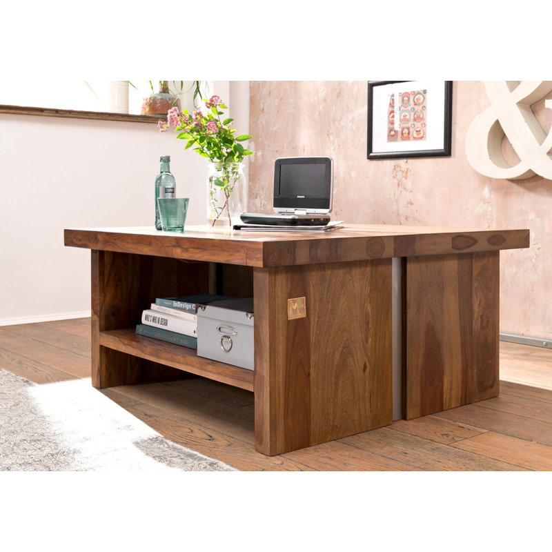 Sydney Solid Wood Sled Coffee Table with Storage