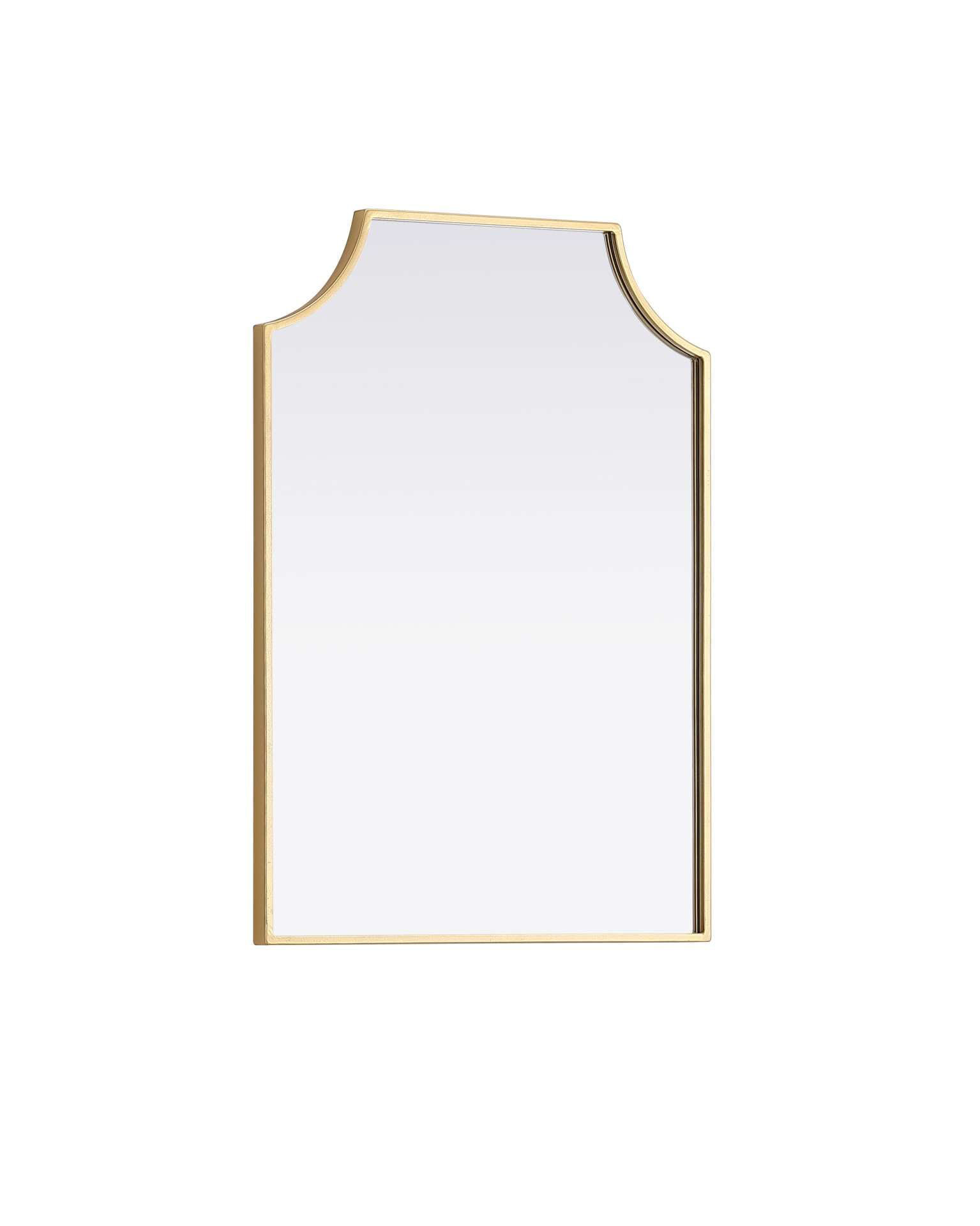 Notched Metal Mirror 22x30 inch in Brass