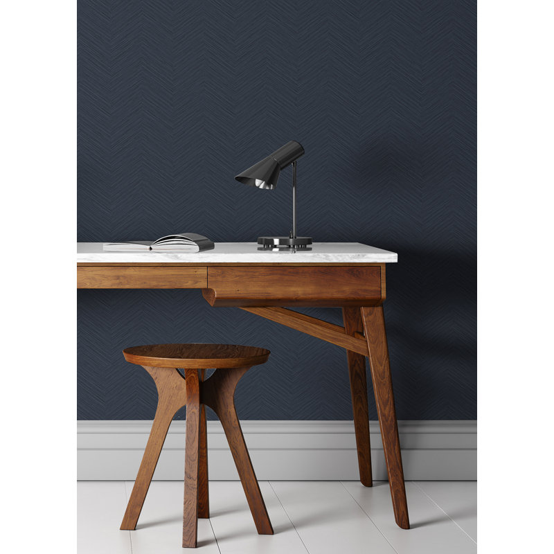 Betros Apex Weave 27' L x 27'' W Textured Wallpaper Roll, Blue