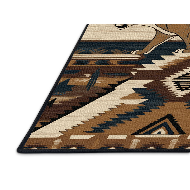  Tapis lavable Mountain Lion Southwestern, Rectangulaire 8 pi x 12 pi