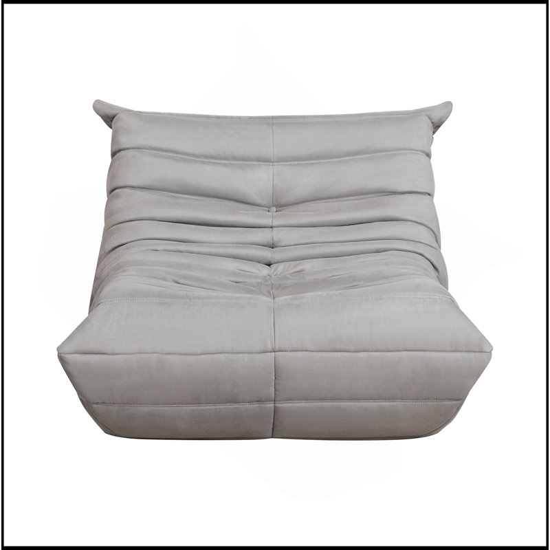 Chaise d'appoint de luxe en microfibre touffetée et confortable, Gris