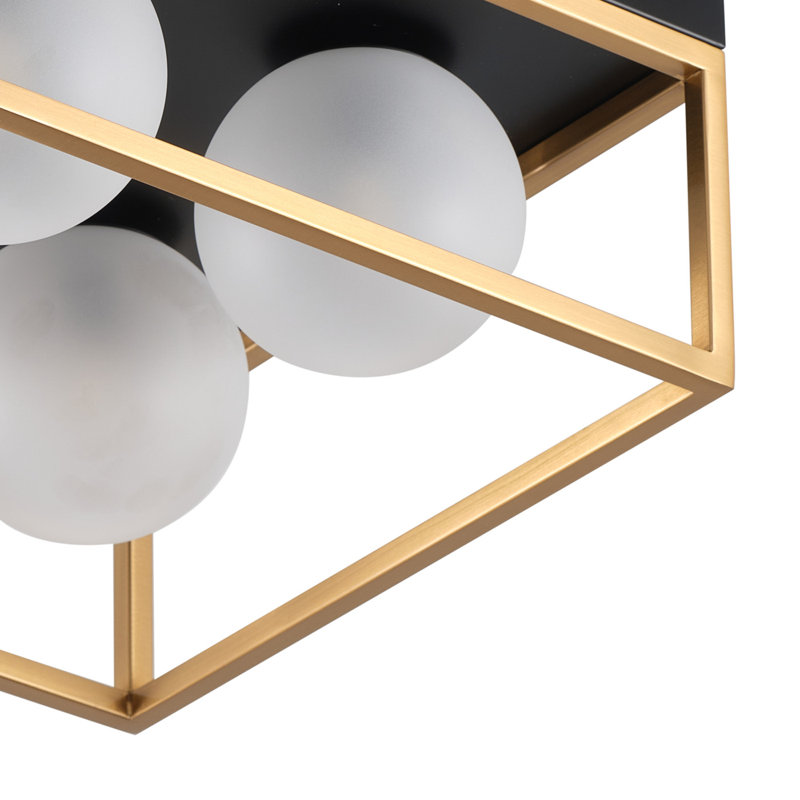 4-lamp black gold adjustable iron ceiling light