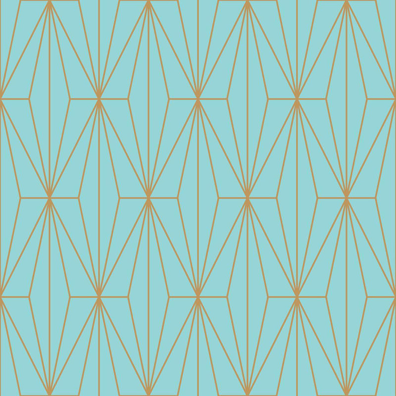 Rouleau de papier peint adhésif Daryell Luxury Art Deco, L 10,5 po x l 24 po, Bleu clair