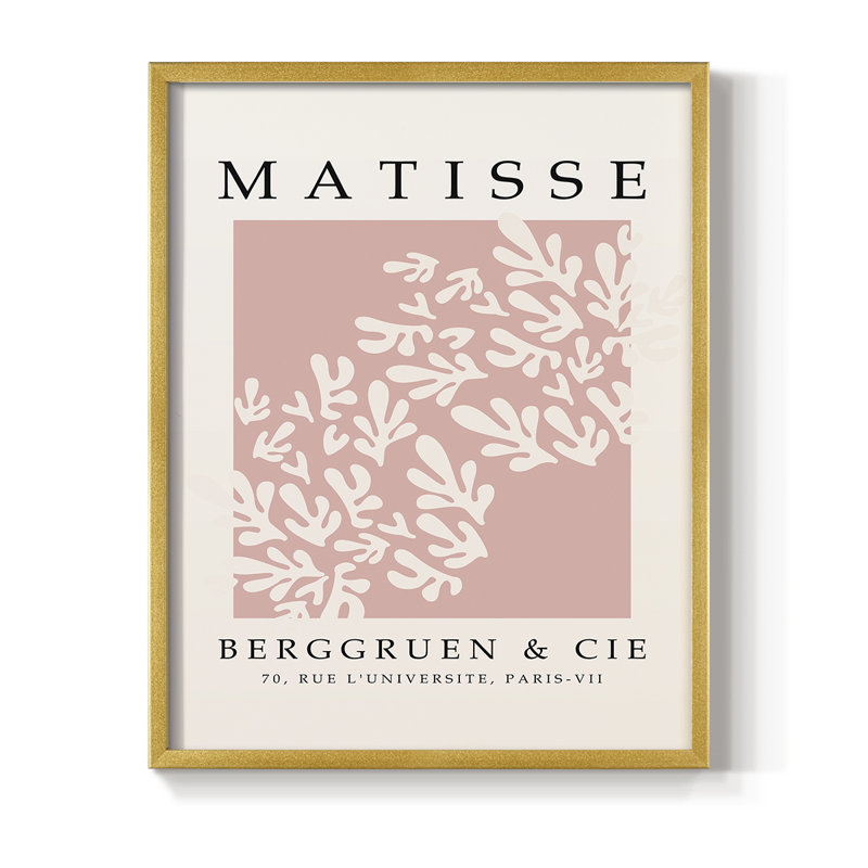 Matisse Cxxix, reproduction encadrée - bois massif, Or, H 20 po x l 16 po