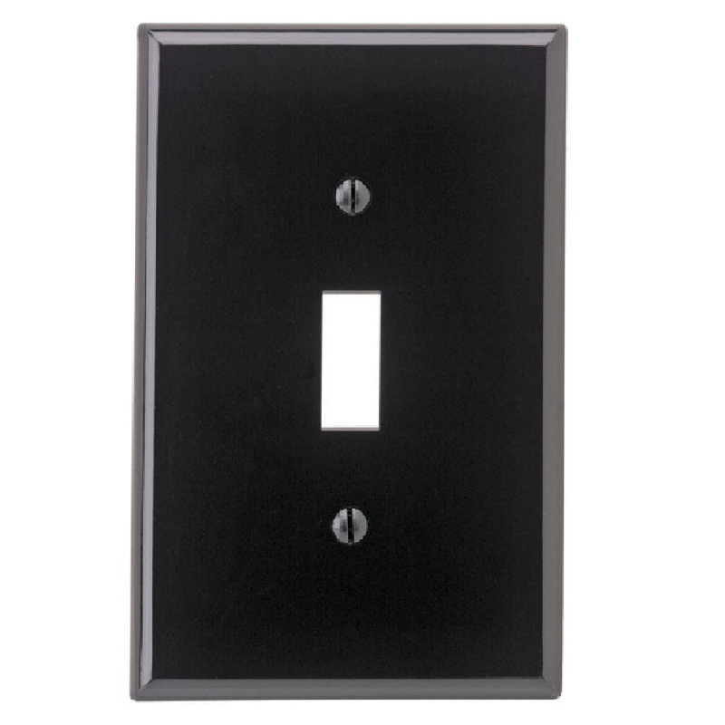 Plaque murale à interrupteur à levier 1 lumière Leviton, Noir, H 4 po x l 2 po x P 5 po