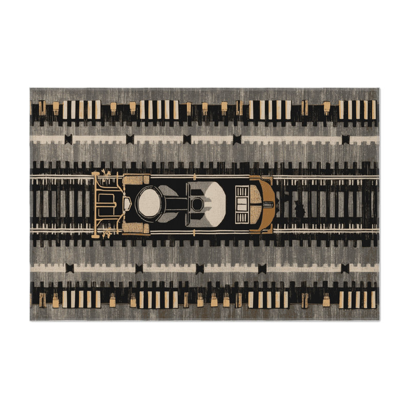 Tapis intérieur et extérieur gris Transport, Rectangulaire 2 pi x 3 pi