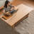 Burlywood Solid Wood Rectangular Coffee Table