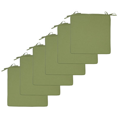 Coussins de siège de patio extérieur 47 x 47 x 8 cm, ensemble de 6 - Vert sauge