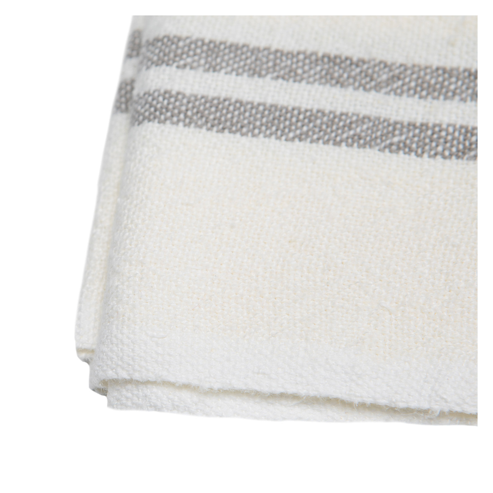 Brookline Stripe Tea Towel Kitchen Towel, Ivory/Grey