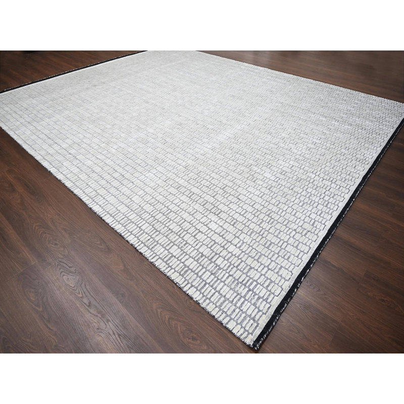 Très grand tapis oriental moderne en laine et soie tissé à la main 12 pi 2 po x 15 pi D4487689AD4F4C36B9B39834CFA2F0A8