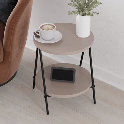 Ritzman Compact Side Table Round Top with Metal Legs
