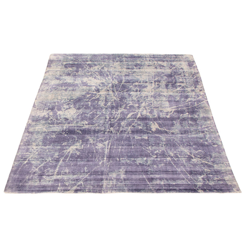 Tapis mauve / ivoire tissé à la main Srinivas