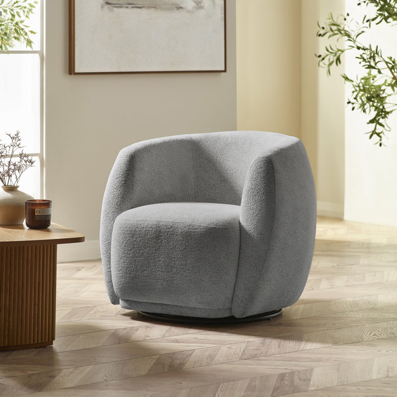 Upholstered Swivel Armchair, Grey