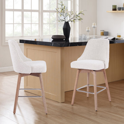 Hiott Swivel Upholstered Counter Stool