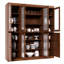 Vaisselier 100% bois massif 65 "avec verre givré, portes solides et tablettes réglables-1317595535