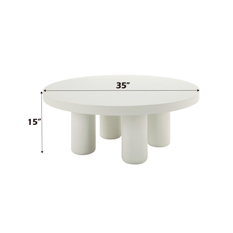 Table basse blanche en bois synthétique au design attrayant