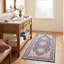 Tapis persan traditionnel audacieux en acacia, bleu marine, ivoire, or, vert et rose, lavable à la machine, antidérapant, à poils courts, adapté à l'intérieur et à l'extérieur, pour salon, chambre, salle à manger, entrée, couloir, bureau.-156681870