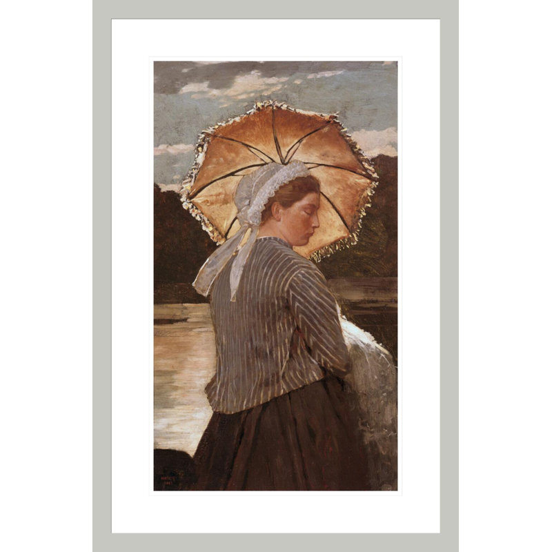 «Woman with Parasol» par Winslow Homer, impression giclée encadrée, 29,5 po H x 19,55 po L