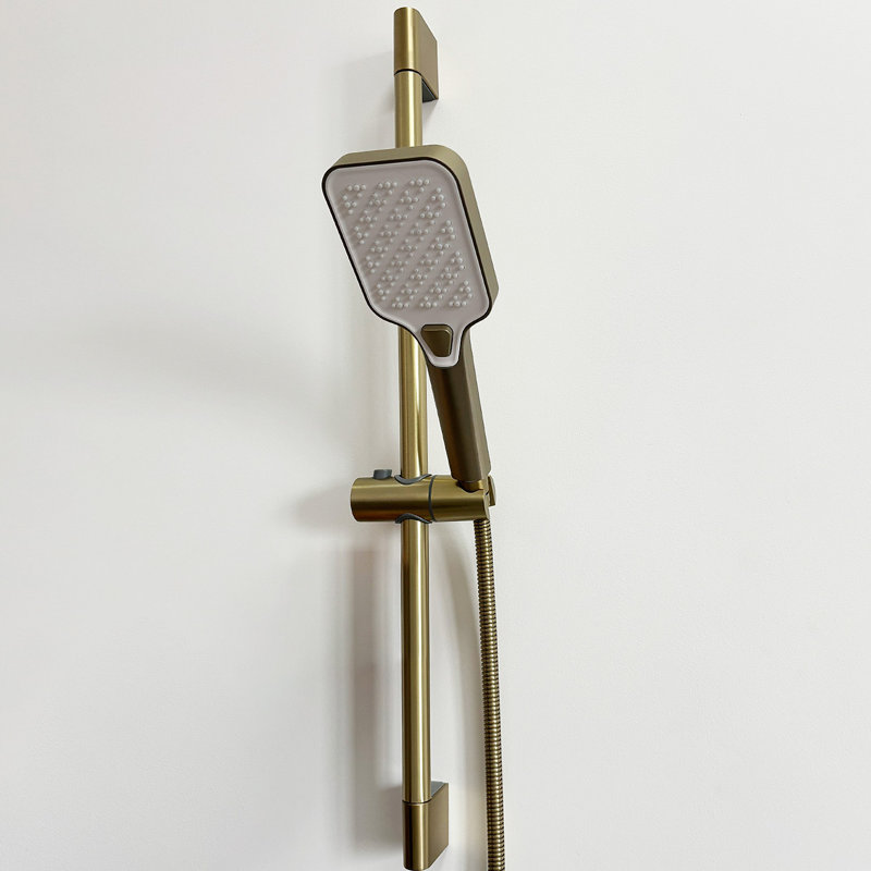 Handheld Shower With Slide Bar And Hose, Brushed Gold