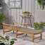 Chaise longue en bois et osier-88503255