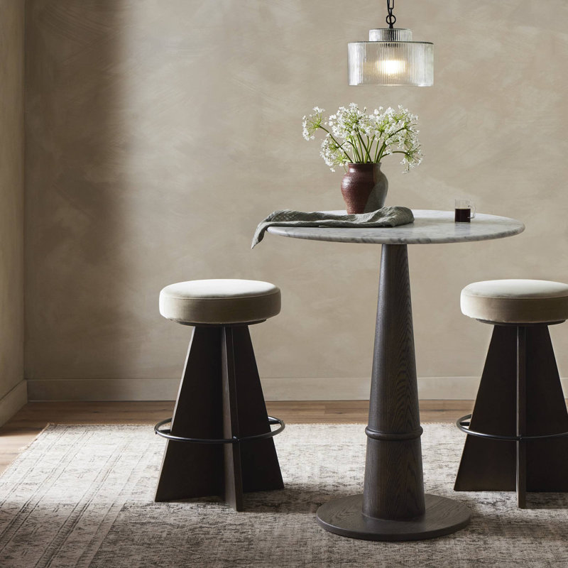 Damon Swivel Stool-Sapphire Khaki-Counter, Brown, Gray, Counter Stool (27.75" Seat Height)