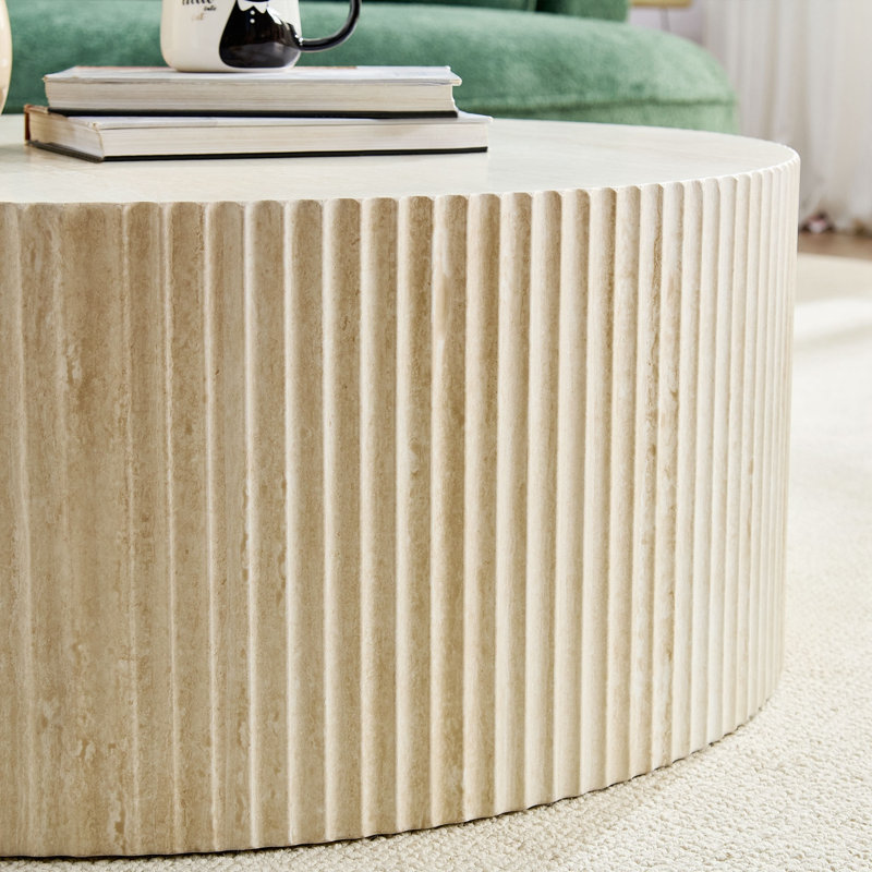 Table basse ronde avec base robuste, Natural