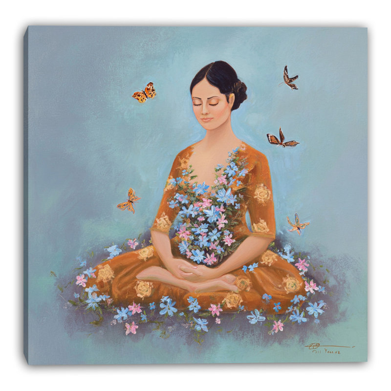Art mural sur toile Meditation Bloom, 20"W x 20"H x 1.5"D