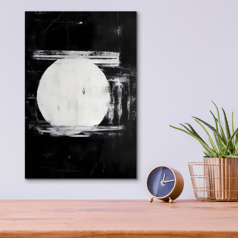 «Black & Neutral Abstract 10» par Petals Prints Design, H 16 po x l 12 po x P 0,13 po