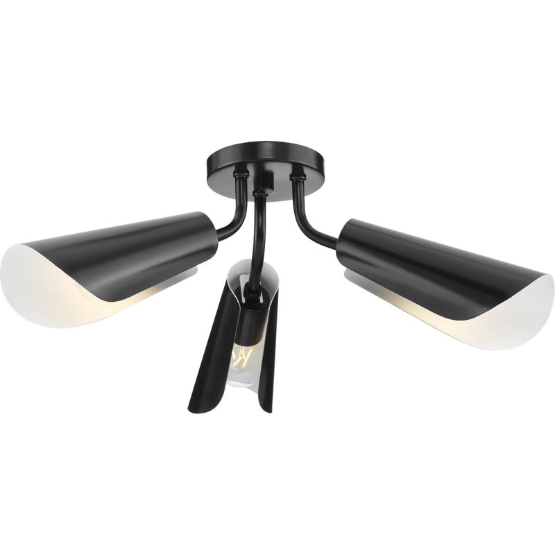 Dannelle Semi Flush Mount, Matte Black