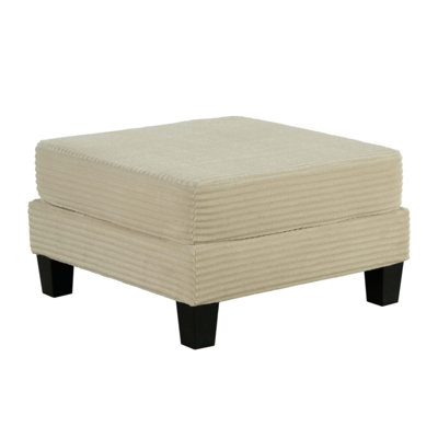 Repose-pieds de rangement de style contemporain avec pieds en bois, pour le salon et le rangement supplémentaire
