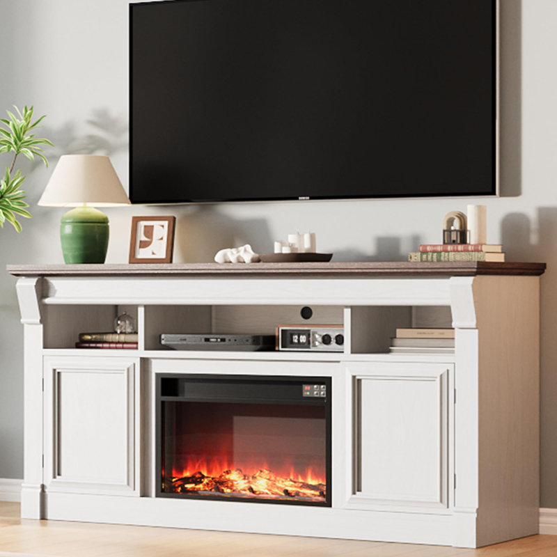 Farmhouse TV Stand for TVs Up to 65 Inches, Entertainment Center with Storage Cabinets, Media Console Table for Living Room