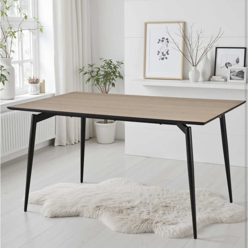 Golub Dining Table, Brown Wood, 75cm H x 160cm W x 90cm D