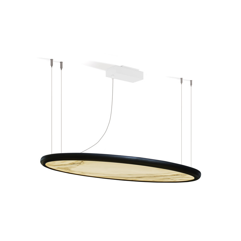 Bogotà So Light, 1.5" H x 41.25" W x 29.39" D, Black/White Calacatta