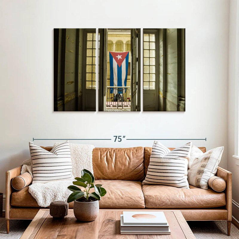 Borges Cuba Flag On Window, 36" H x 57" W