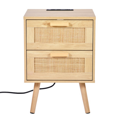 Table de bout, table d'appoint en rotin