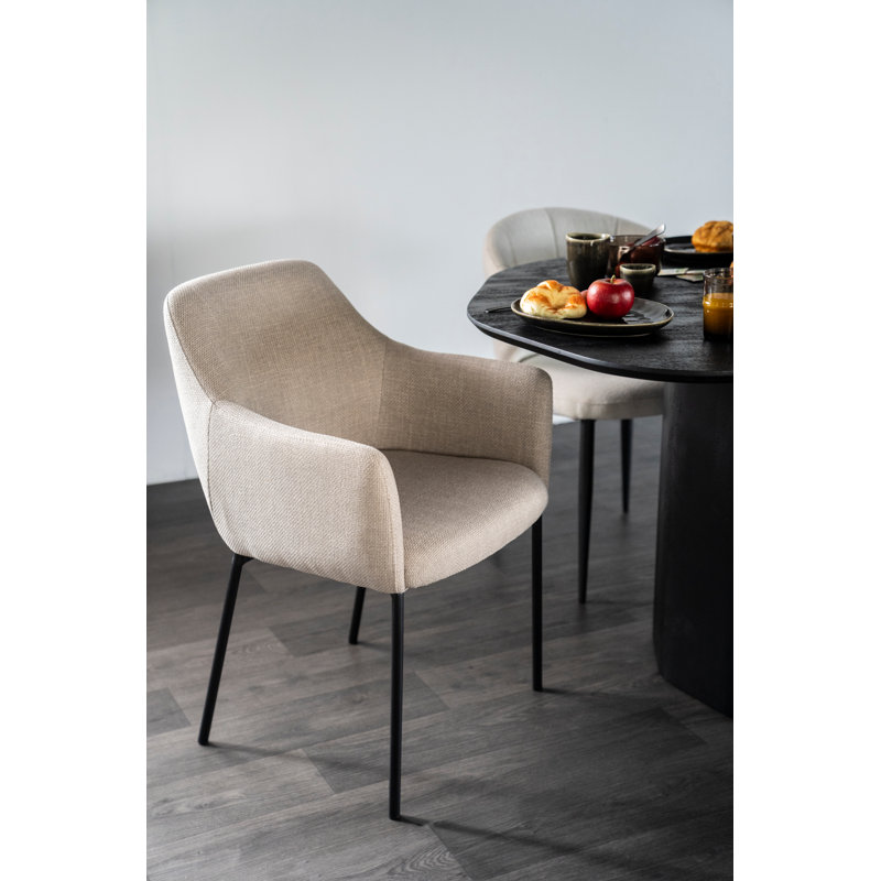 Upholstered Arm Chair, Light Brown