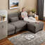 Canapés d'angle modulaires modernes, causeuse deux places en chenille marron avec 2 poufs