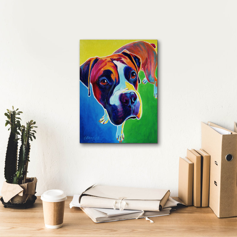 «Boxer - Leo» par Dawg Painter, H 16 po x l 12 po x P 0,75 po
