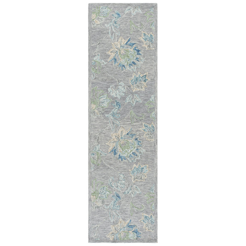 Jardin Hand Tufted Wool;Cotton Floral Indoor Rug, 2'-3" X 8'-0" Runner