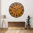 Rustic Wooden Wall Clock With Iron Frame (White, 24 Inch)-1176790095