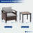 3-Piece Rattan Patio Chair and Side Table, All Weather Wicker Chair w/Steel Frame-1298157302