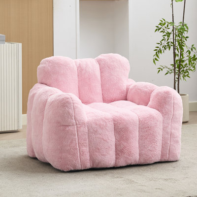 Fauteuil à billes rose pour adultes avec compression de type Lotus, anneau de traction pour une mobilité simple, sans assemblage et tissu, base antidérapante, support de mousse à mémoire de forme à haute densité de compression, chambre à coucher facile à installer