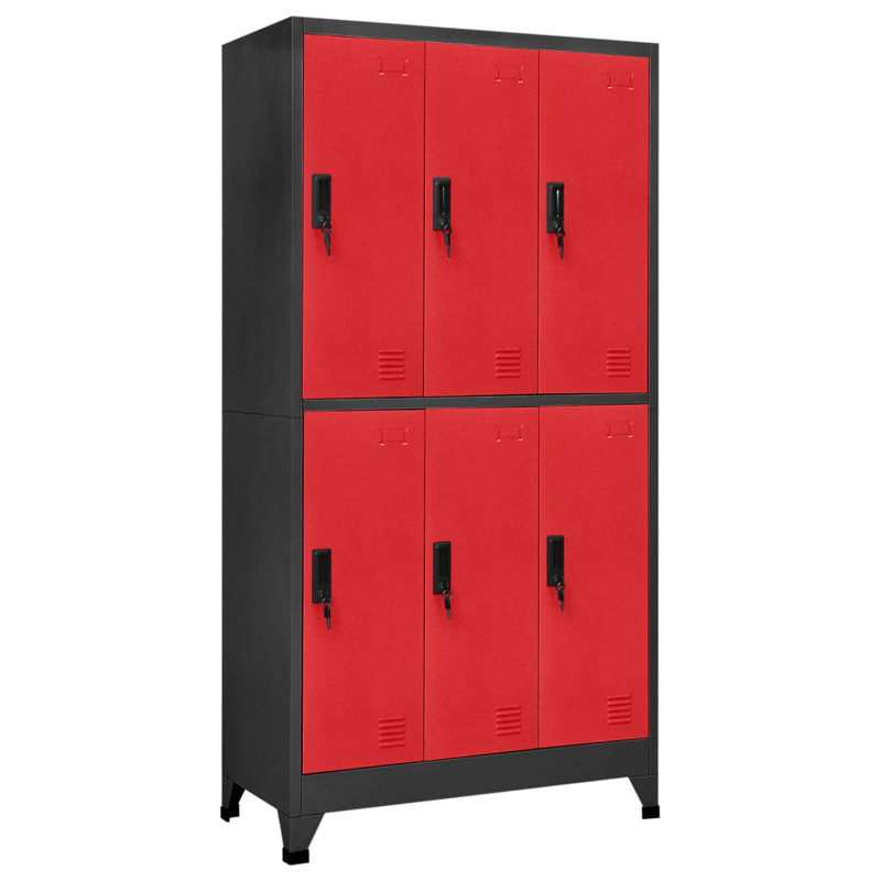 Vytis Metal 1 - Tier 90cm Cubby, Anthracite/Red