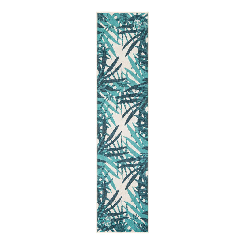 Outdoor Botanical Area Rug, Runner 2' x 8'