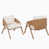 Coussin blanc / structure en teck brun