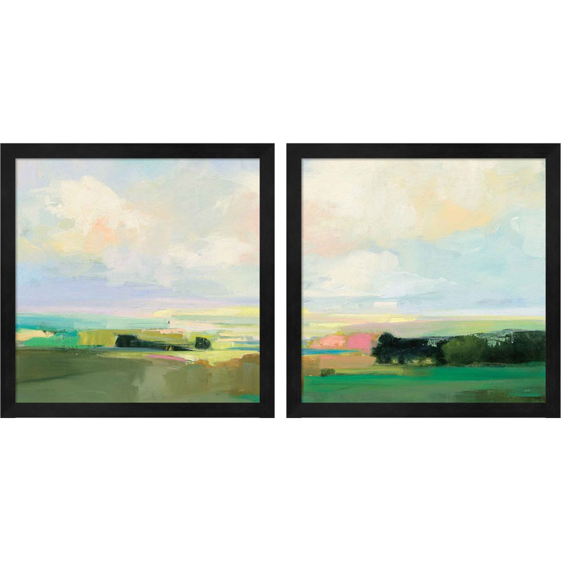«Summer Sky» par Julia Purinton - ensemble de 2 peintures encadrées