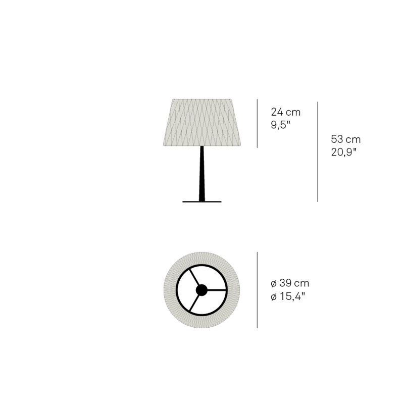 Lola Table Lamp, Natural Beech, Matte Black, 20.9" H x 15.4" W x 15.4" D