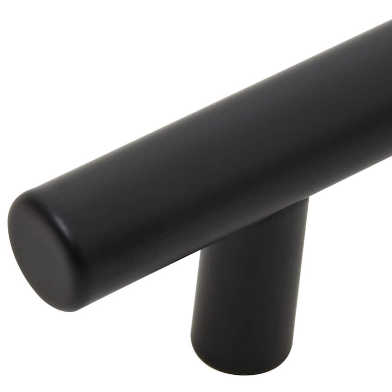Acier inoxydable avec poignées d'armoire vidaXL, 3,78 pouces, Noir