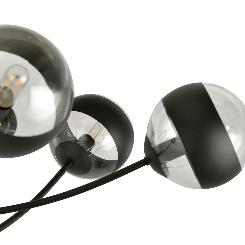 Sardis 6 - Light Sputnik Chandelier, Transparent/Black